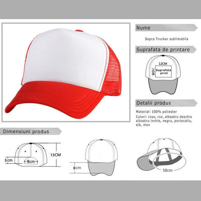Sapca alba sublimabila Trucker TS2-01 - Green Print