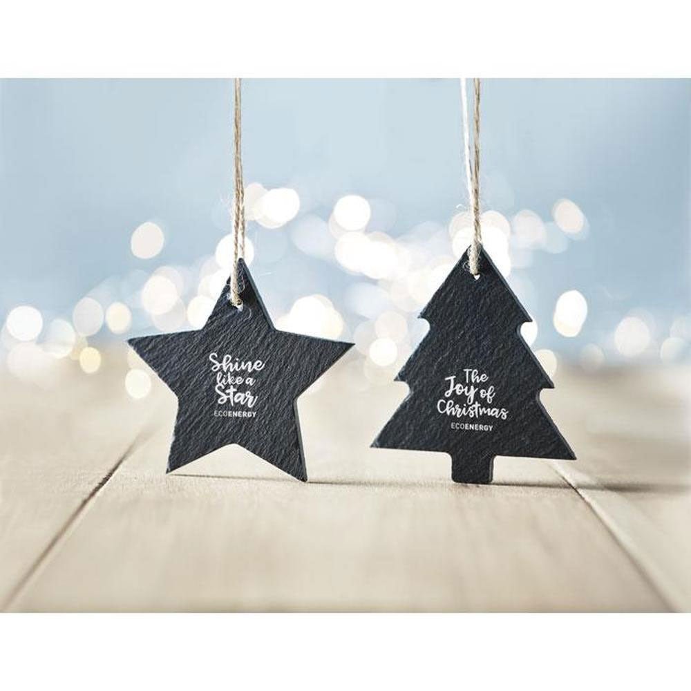 Ornament de brad din ardezie STEA XM1299S1511 - Green Print