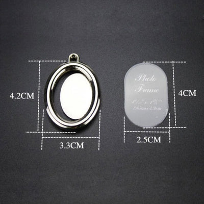 Breloc metalic insertie foto oval SO22 - Green Print