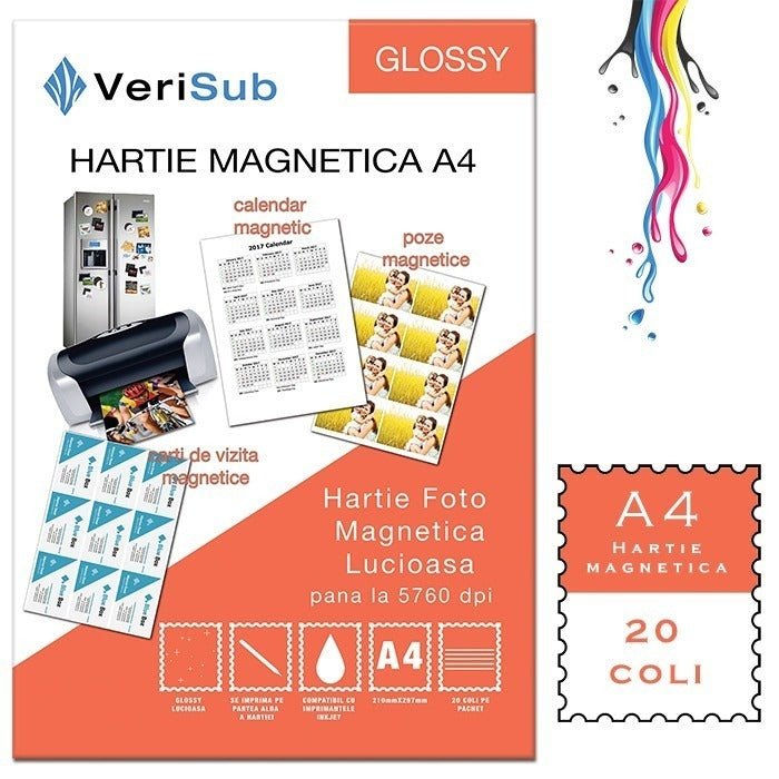 Hartie magnetica glossy VeriSub A4 20 coli MGPA4 - Green Print