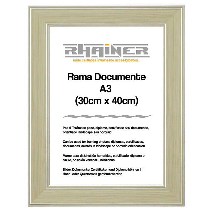 Rama foto Malaga crem+argintiu A3 FP01101A3 - Green Print
