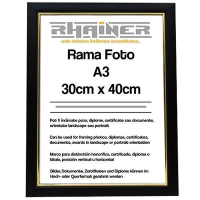 Rama foto Madrid negru+auriu A3 FA3-19 - Green Print