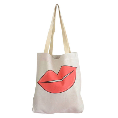 Geanta canvas TOTE maner alb sublimabila GC01 - Green Print