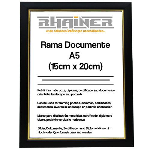 Rama foto Madrid negru+auriu A5 FA5-19 - Green Print