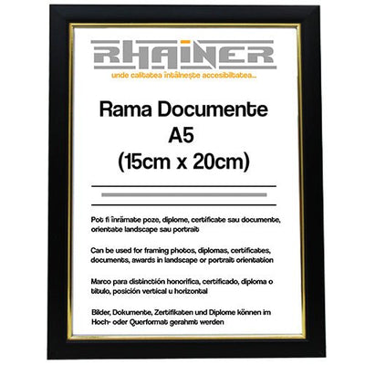 Rama foto Madrid negru+auriu A5 FA5-19 - Green Print