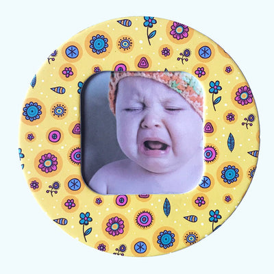 Magnet rotund floricele insertie foto MG16 - Green Print