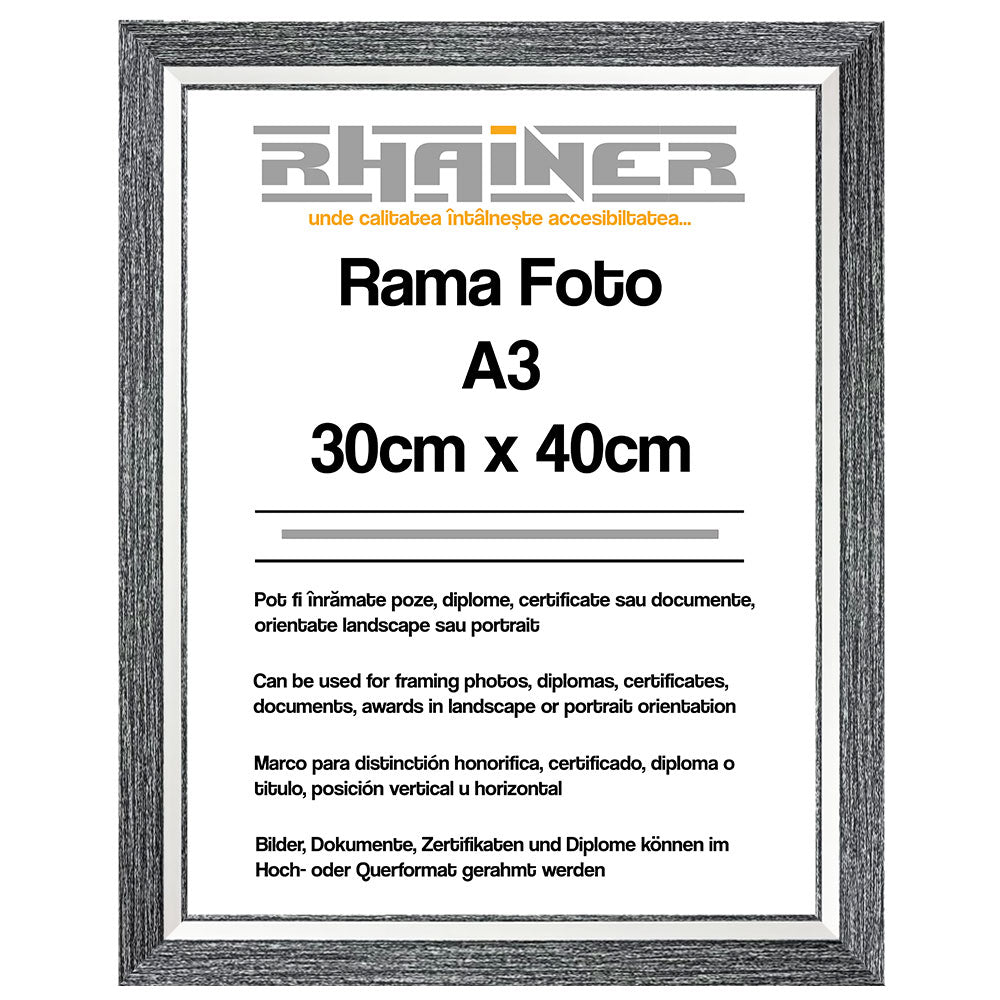 Rama foto Tenerife negru+alb A3 FP08519A3 - Green Print