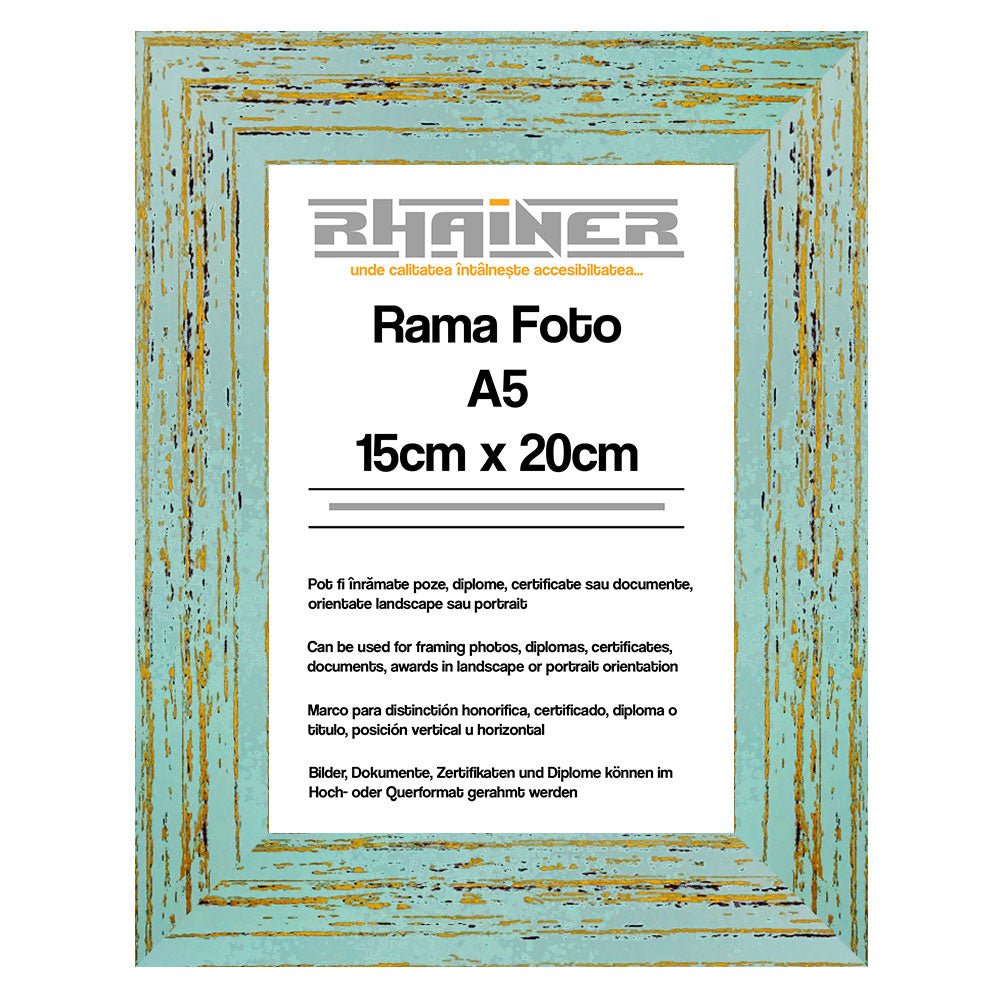 Rama foto Leon albastru deschis A5 FP08615A5 - Green Print