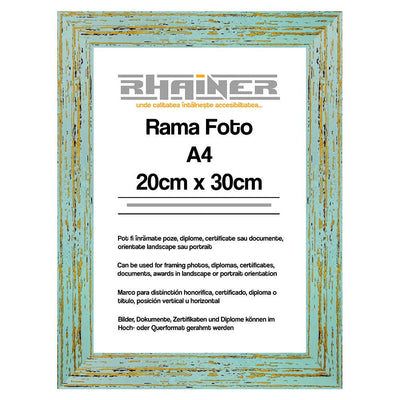 Rama foto Leon albastru deschis A4 FP08615A4 - Green Print