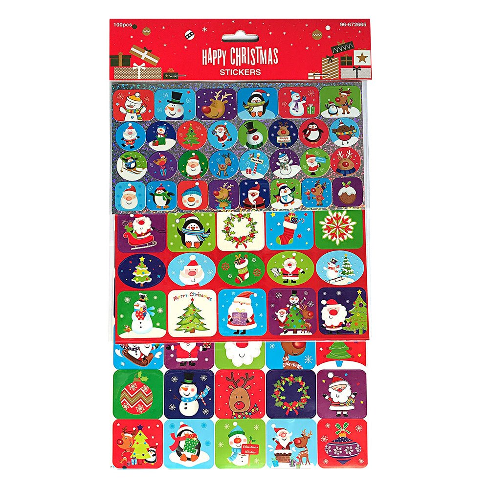 Pachet stickere Craciun1 - set 100 buc STKC1 - Green Print