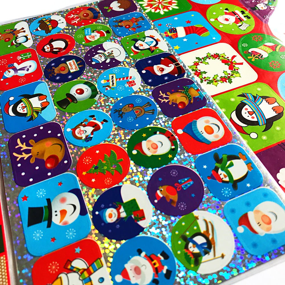 Pachet stickere Craciun1 - set 100 buc STKC1 - Green Print