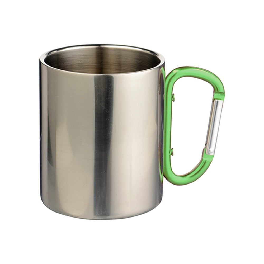 Cana metal inox sublimabila cu maner verde A5521 - Green Print