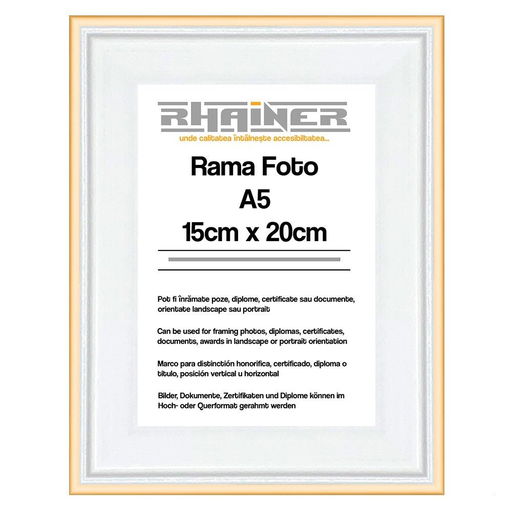 Rama foto Barcelona alb+auriu A5 FP0941A521 - Green Print