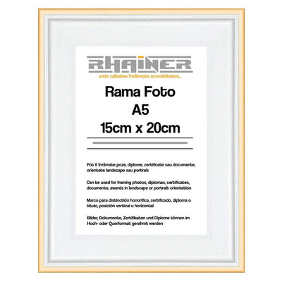 Rama foto Barcelona alb+auriu A5 FP0941A521 - Green Print