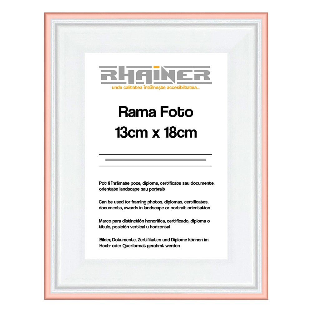 Rama foto Barcelona alb+auriu rose 13x18 FP0941131831 - Green Print