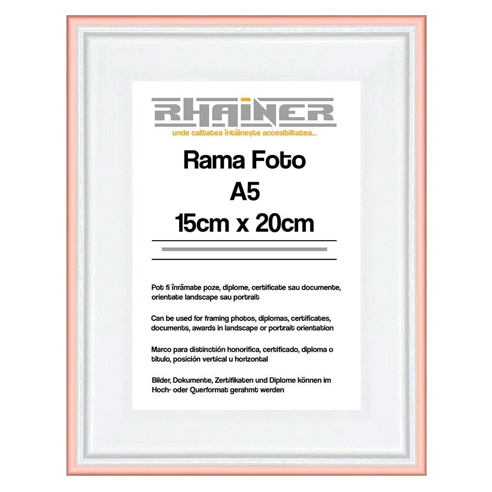 Rama foto Barcelona alb+auriu rose A5 FP0941A531 - Green Print