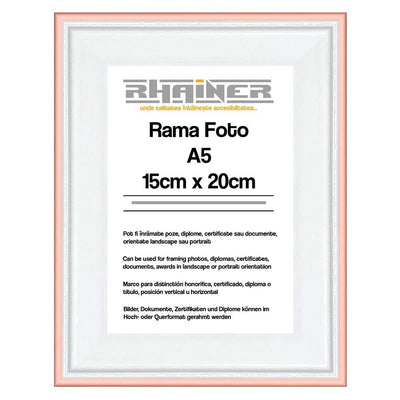 Rama foto Barcelona alb+auriu rose A5 FP0941A531 - Green Print