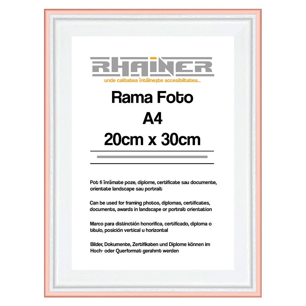 Rama foto Barcelona alb+auriu rose A4 FP0941A431 - Green Print