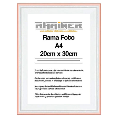 Rama foto Barcelona alb+auriu rose A4 FP0941A431 - Green Print