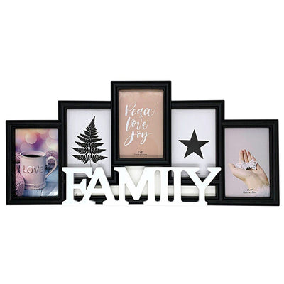 Rama foto colaj neagra FAMILY 5 poze PH195BW - Green Print