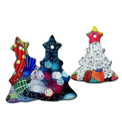 Ornament ceramica sublimabil brad GC650 - Green Print