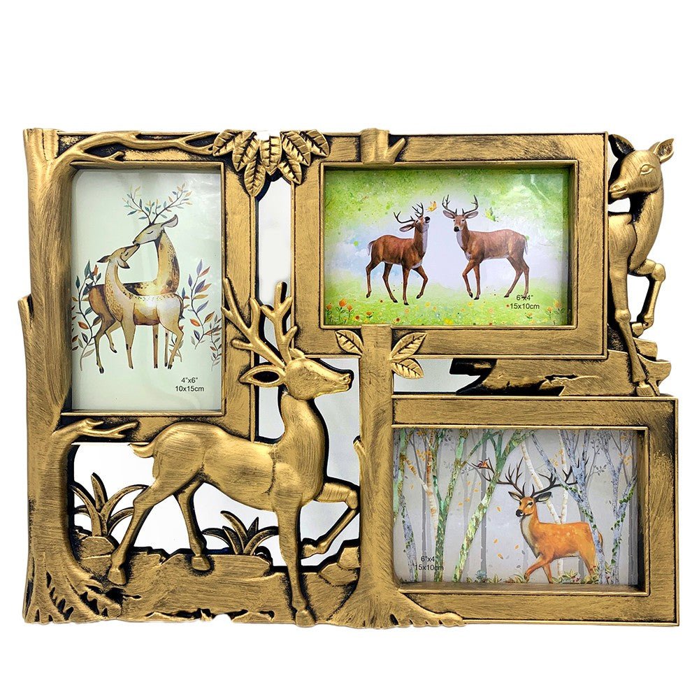 Rama foto colaj DEER 3 poze HS195 - Green Print