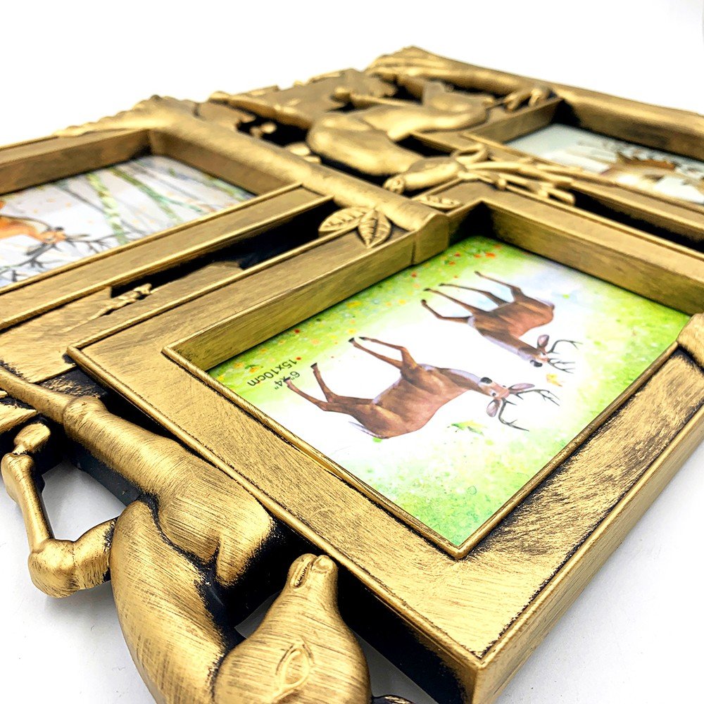 Rama foto colaj DEER 3 poze HS195 - Green Print