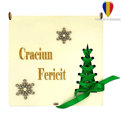 Cutie cu 16 ornamente de brad - lemn SL-CUL-FUN16 - Green Print