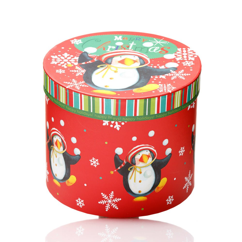 Cutii rotunde Craciun model pinguini - set 3 buc CUH-W7825 - Green Print