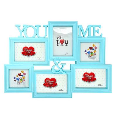 Rama foto colaj bleu YOU & ME 6 poze WK05 - Green Print