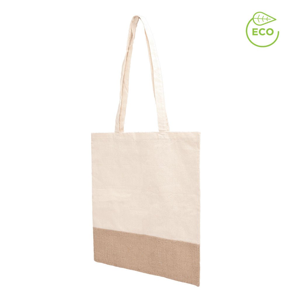 Sacosa ecologica din bumbac si iuta BO7556S129 - Green Print