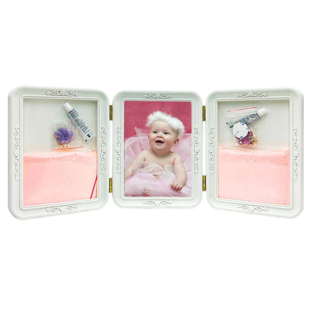 Rama foto tripla cu amprenta roz P8826 - Green Print