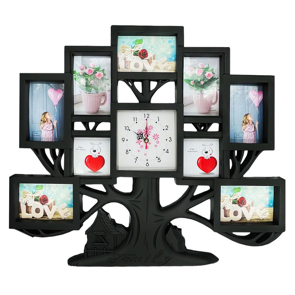 Rama foto ceas colaj copac negru 9 poze WK12 - Green Print