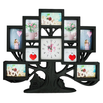 Rama foto ceas colaj copac negru 9 poze WK12 - Green Print