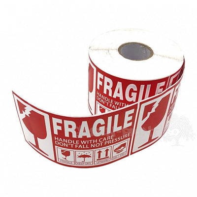 Rola stickere FRAGIL 500buc STKF10 - Green Print