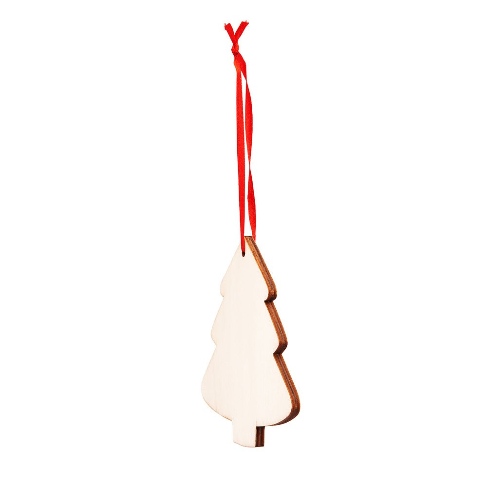 Ornament de brad din lemn cu snur rosu BRAD XM1305S1512 - Green Print