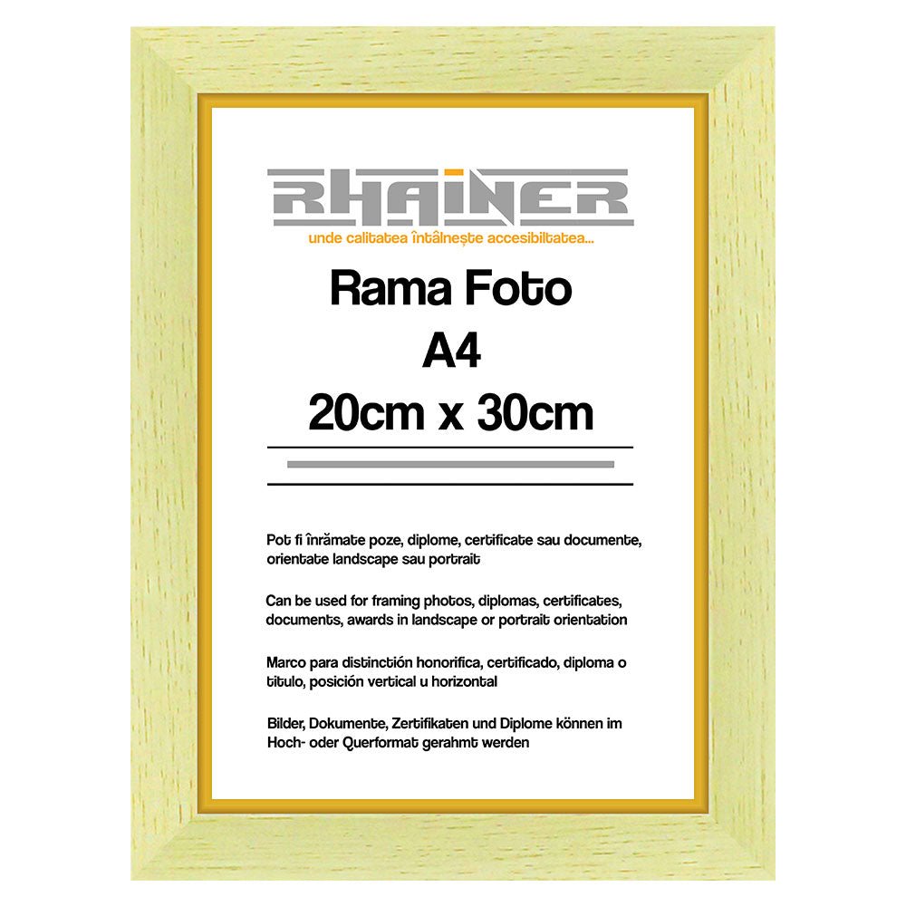 Rama foto Madrid crem+auriu A4 FA4-01 - Green Print