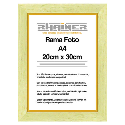 Rama foto Madrid crem+auriu A4 FA4-01 - Green Print