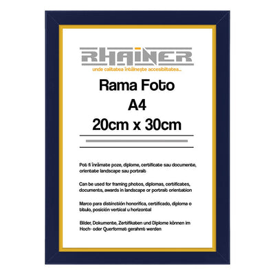 Rama foto Madrid albastru+auriu A4 FA4-16 - Green Print