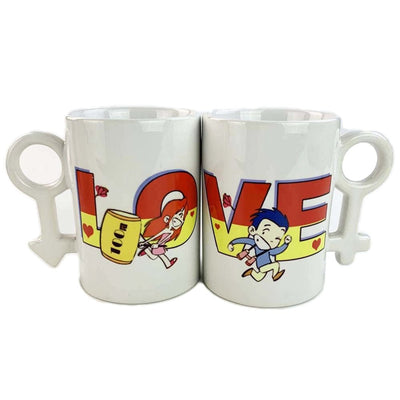 Set 2 cani de cuplu sublimabile EU-B1QL - Green Print