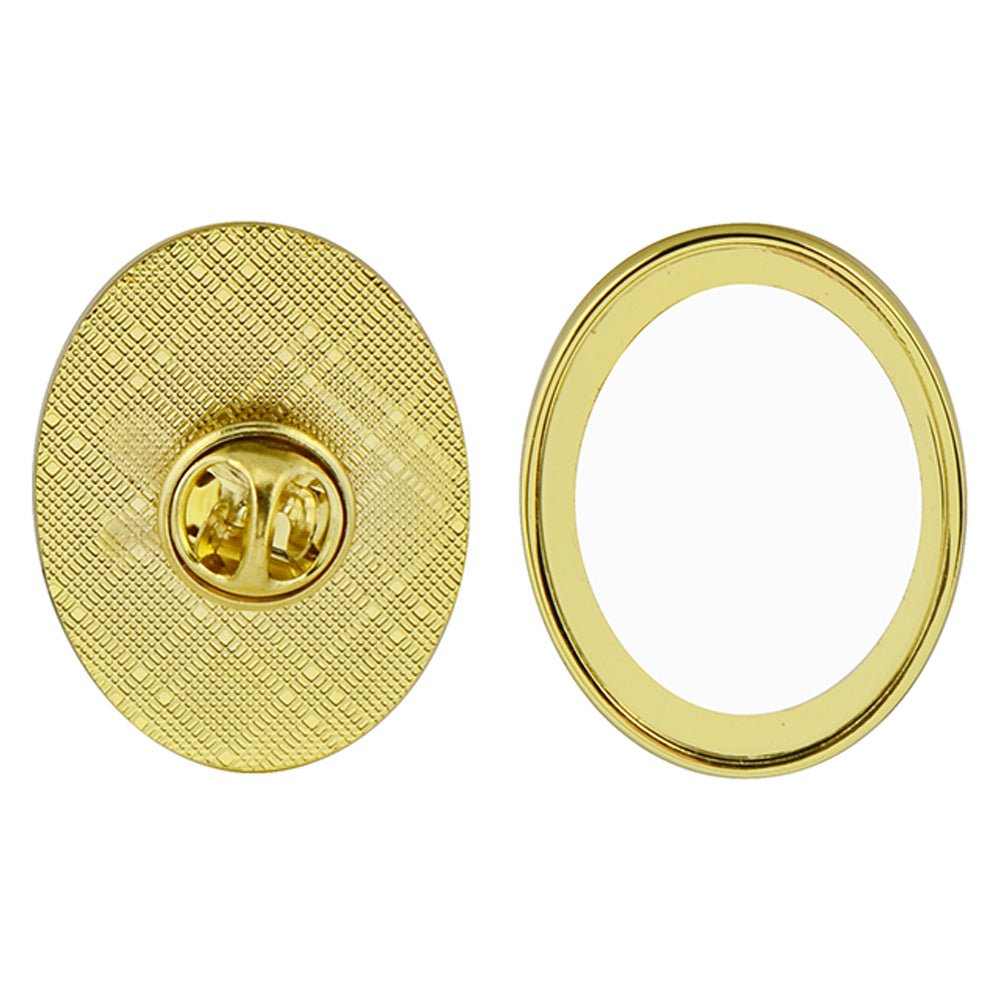 Pin metalic auriu sublimabil oval MXZ2532T - Green Print