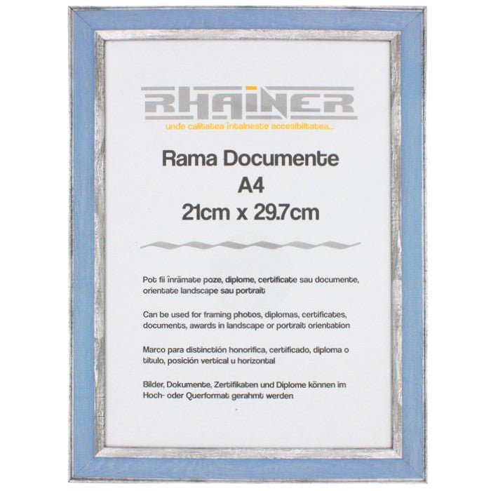 Rama foto Alicante albastru+argintiu A4 FP017A4 - Green Print