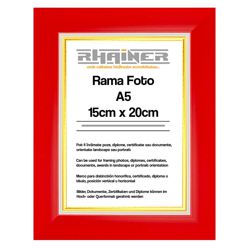 Rama foto Madrid rosu+auriu A5 FMA5-41 - Green Print