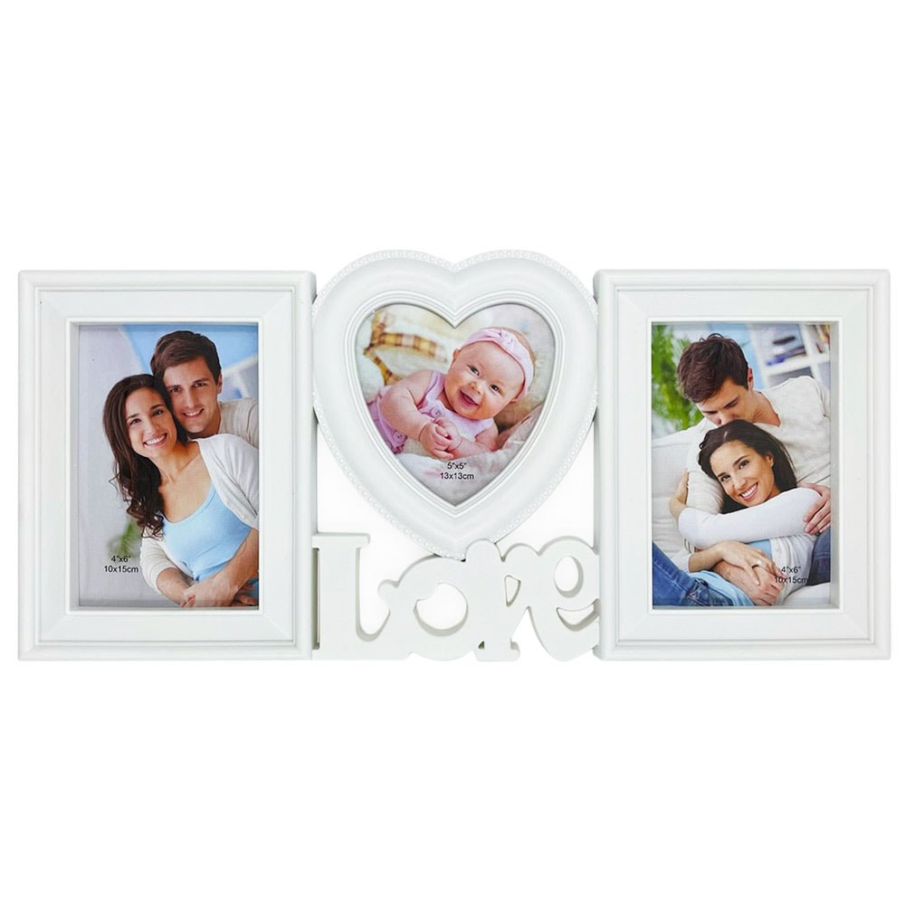 Rama foto colaj LOVE inima 3 poze FF0117 - Green Print