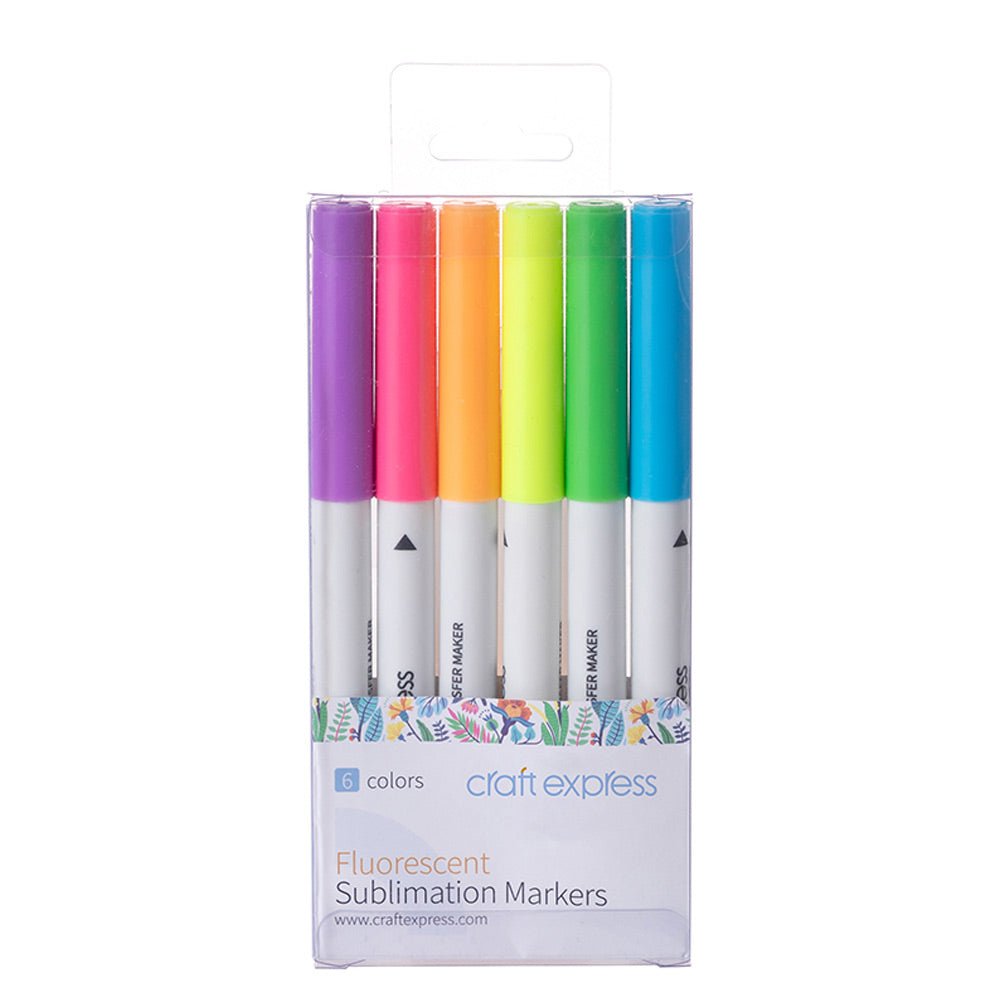 Set 6 markere cu vopsea de sublimare fosforescenta Craft Express CETP6-FC - Green Print