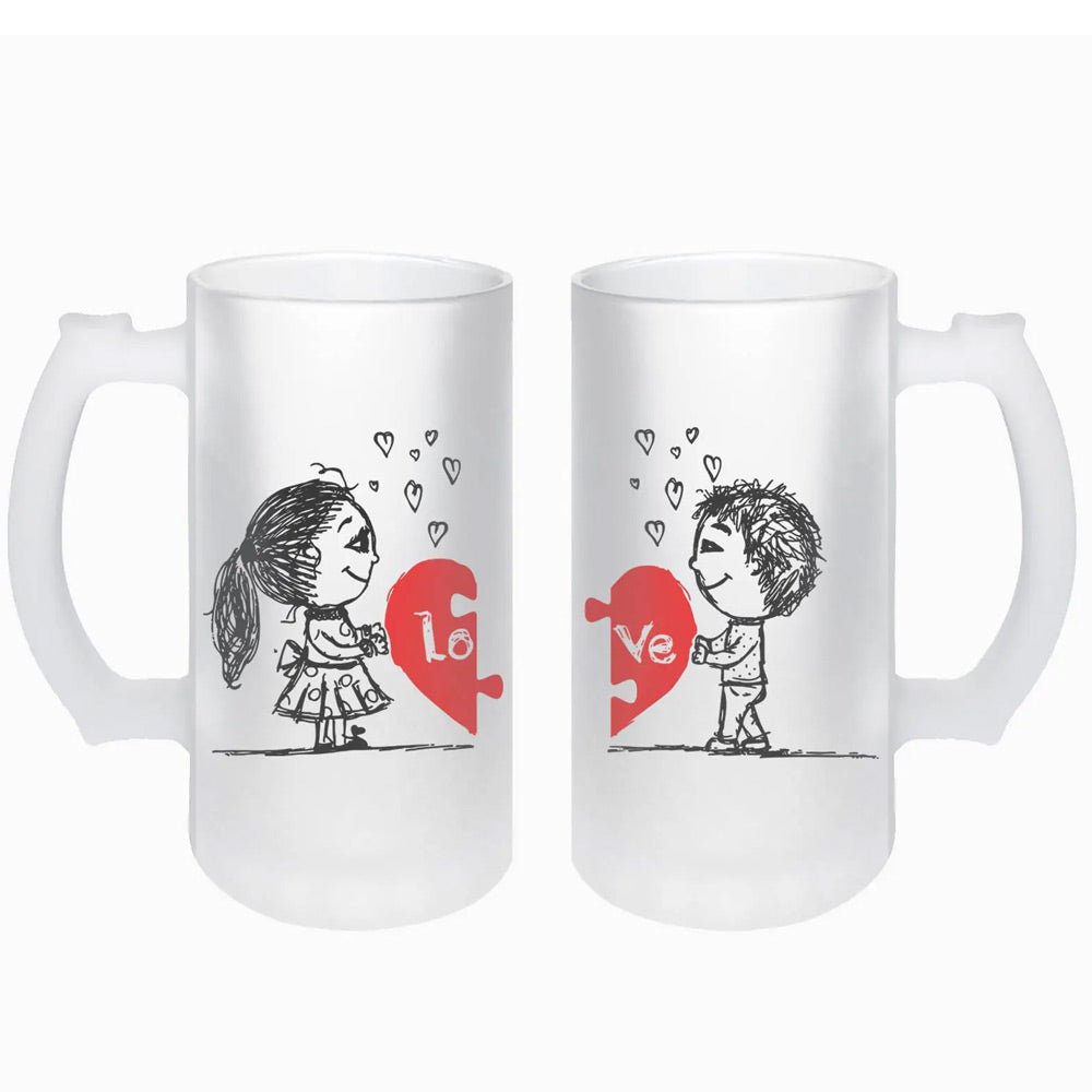 Set 2 halbe sublimabile din sticla sablata GPBN1 - Green Print