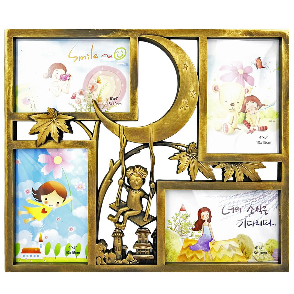 Rama foto colaj LUNA 4 poze HS210 - Green Print