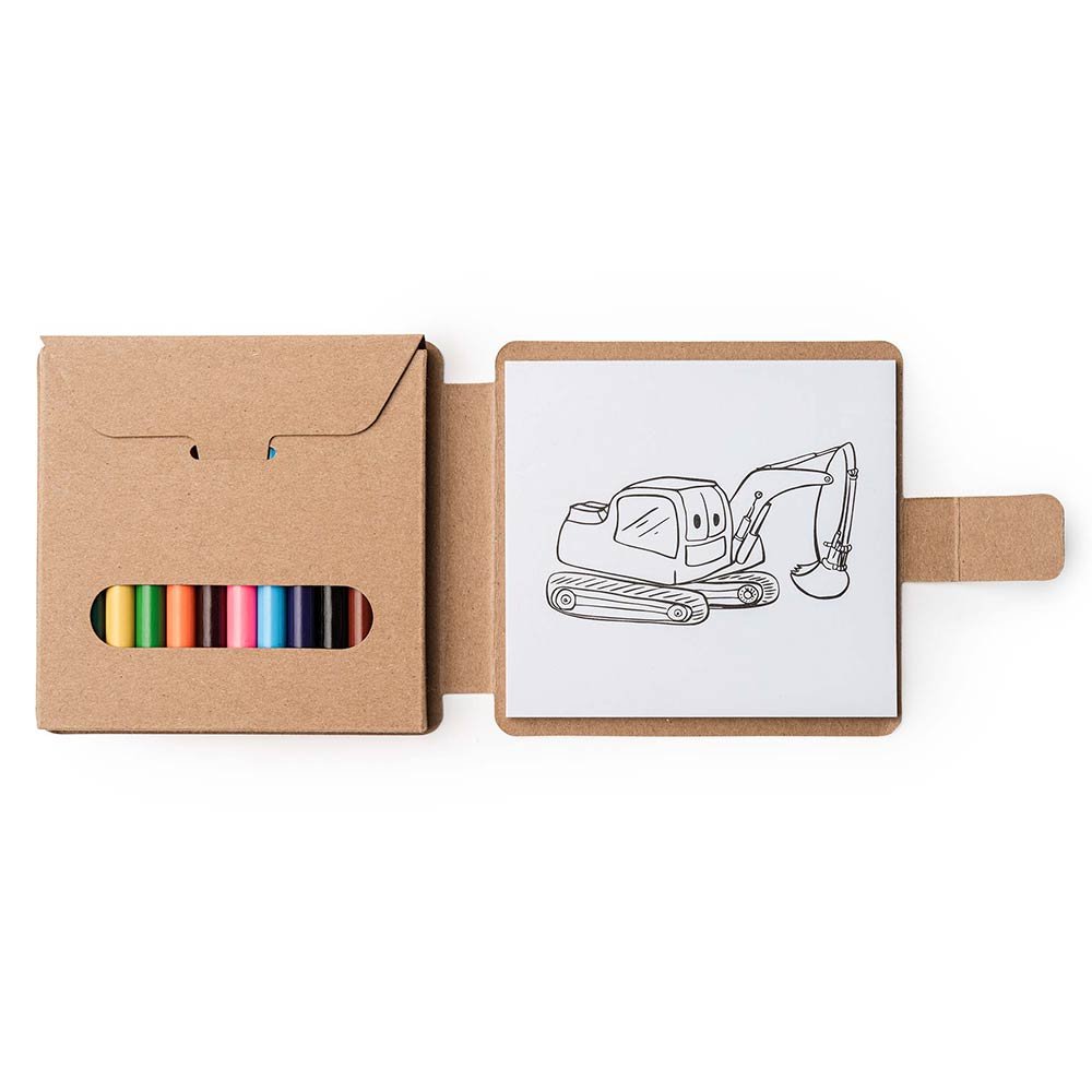 Set de colorat cu desene si creioane HW8077S229 - Green Print