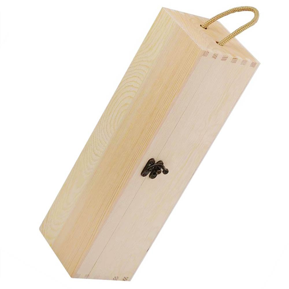 Cutie din lemn pentru sticla de vin cu maner WD101035 - Green Print