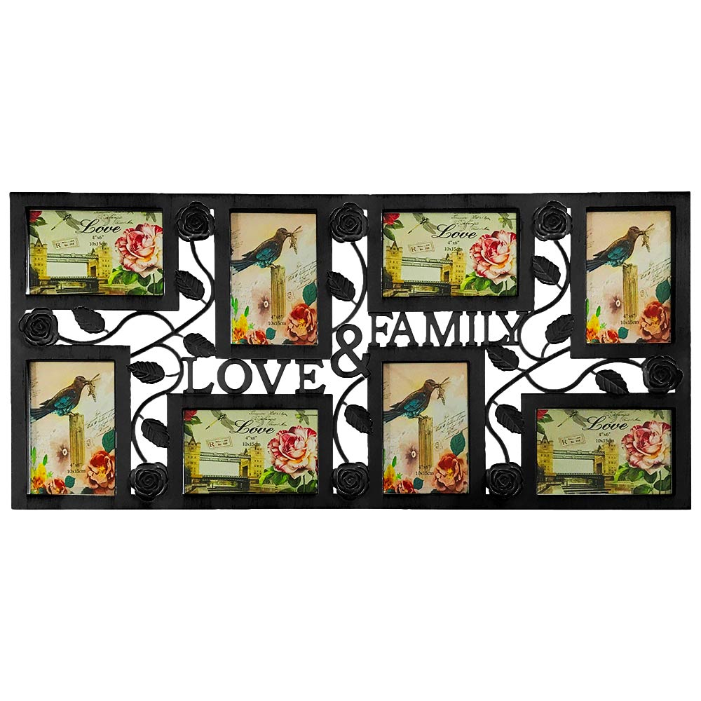 Rama foto colaj Love&Family neagra 8 poze PY4419 - Green Print